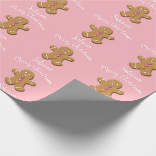 Papel De Regalo Cute Merry Christmas jingerbread man personalizado