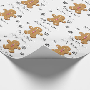 Papel De Regalo Cute Merry Christmas jingerbread man personalizado