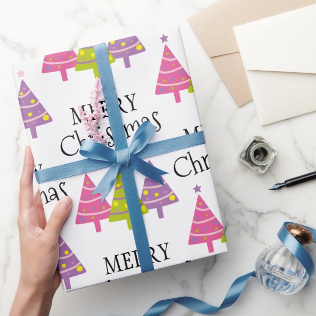 Papel De Regalo Cute Merry Christmas Trees (Regalar)