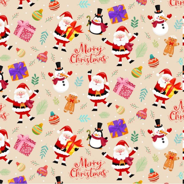 Papel De Regalo Cute Merry Christmas Wrapee Paper (Merry Christmas gift paper.)