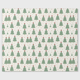 Papel De Regalo Cute Minimalist Christmas Tree Pattern – Festive