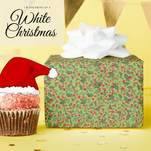 Papel De Regalo Cute Modern Mistletoe Hollyberry