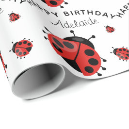 Papel De Regalo Cute Moderno Ladybug Rojo Personalizado