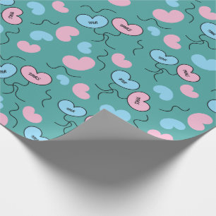 Papel De Regalo Cute Mr and Mrs Ballones Fiesta de Compromiso Seam