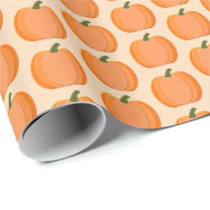 Papel De Regalo Cute Naranja Sexo Neutral Calabaza Patterada