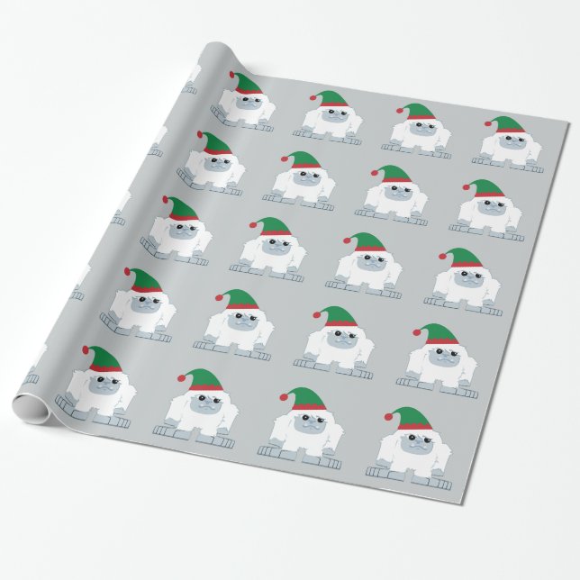 Papel De Regalo Cute Navidades Elf Yeti (Desenrollado)