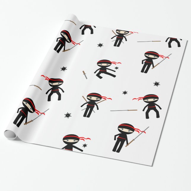 Papel De Regalo Cute Ninjas (Desenrollado)