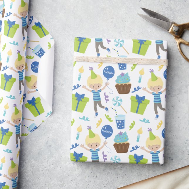 Papel De Regalo Cute niño de cumpleaños personalizado (Subido por el creador)