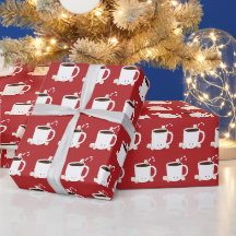 Cute nombre de chocolate caliente Navidades rojos