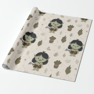 Papel De Regalo Cute Orc Girl Wrapping Paper