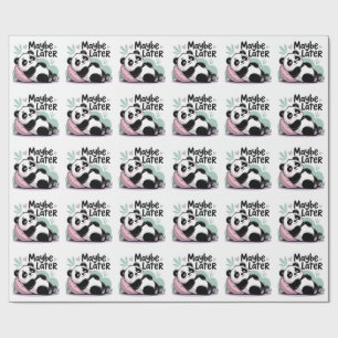 Papel De Regalo Cute Panda Perezoso – “Quizás Más Tarde” Panda Rel
