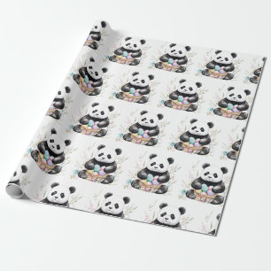 Papel De Regalo Cute panda Semana Santa acuática floral