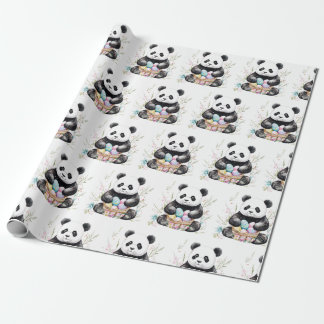 Papel De Regalo Cute panda Semana Santa acuática floral