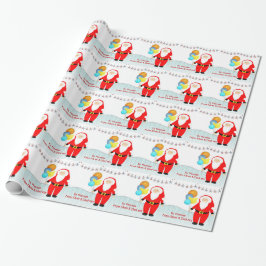 Papel De Regalo Cute Papá Noel Envoltura Personalizada De Regalo P