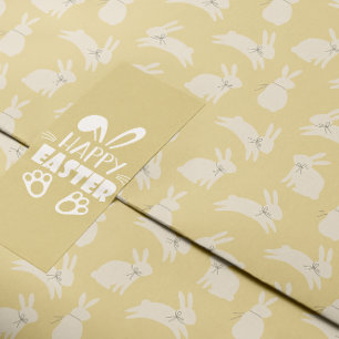 Papel De Regalo Cute Pascua Saltando Bunnies Patrón Minimalista