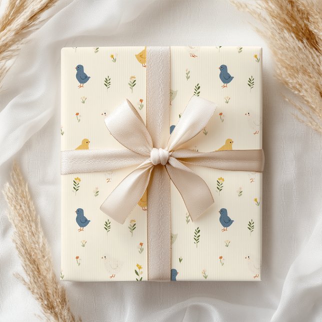 Papel De Regalo Cute Pastel Blue Yellow Chicks (Subido por el creador)