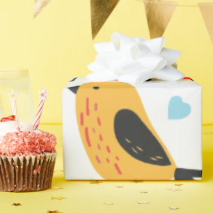 Papel De Regalo Cute Patrón de Pájaros Caprichosos y Coloridos par