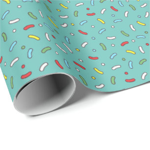 Papel De Regalo Cute Personalizado Candy Sprinkles Verde azulado