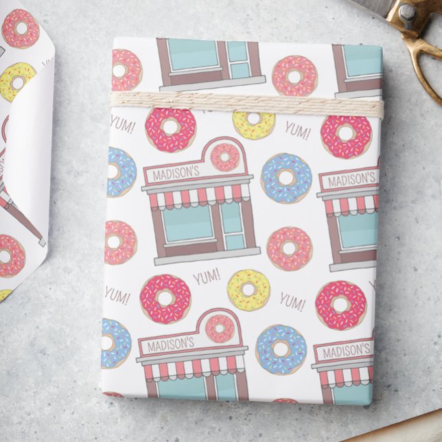 Papel De Regalo Cute Personalized Donut Shop (Subido por el creador)