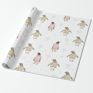 Papel De Regalo Cute pingüino pájaro suéter dulce dulce crema arte