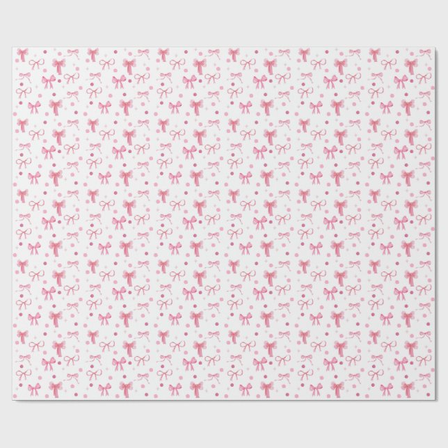 Papel De Regalo Cute Pink Bow Wrapping Paper (Superficie plana)