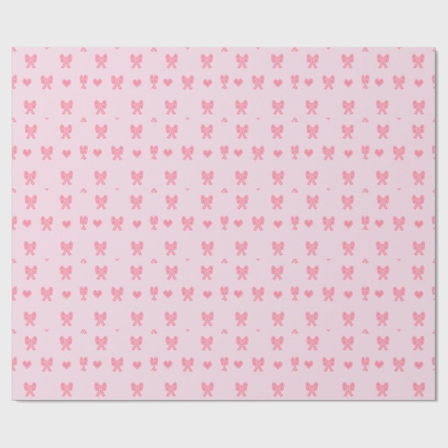 Papel De Regalo  Cute Pink Bows and Hearts Coque (Superficie plana)
