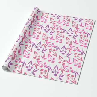 Papel De Regalo Cute Pink Purple Flower Pattern Feminine Spring