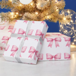 Papel De Regalo cute pink water colour bow gifting