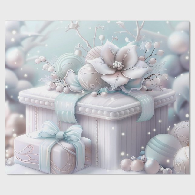 Papel De Regalo Cute Pink  Winter Birthday (Superficie plana)