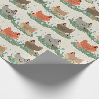 Papel De Regalo Cute Pixel Chickens Pattern