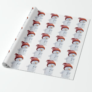 PAPEL DE REGALO CUTE PLAYFUL SNOWMAN