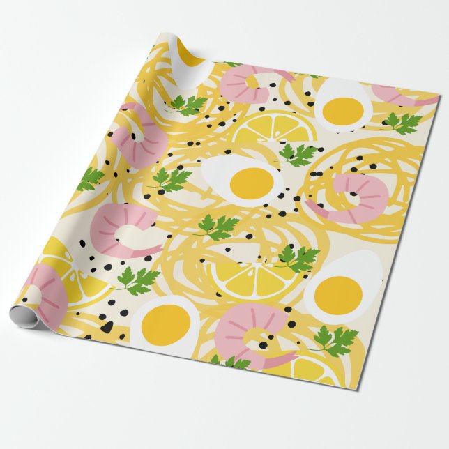 Papel De Regalo Cute Ramen Wrapee Paper (Desenrollado)