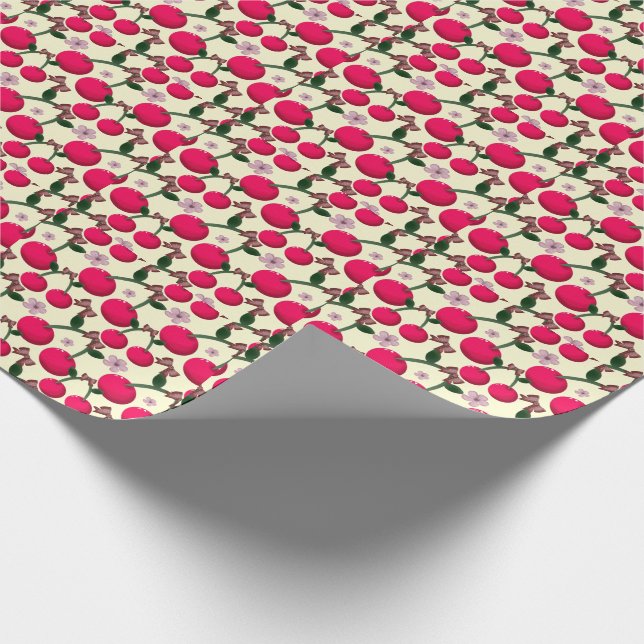 Papel De Regalo Cute red cherry pattern  (Esquina)