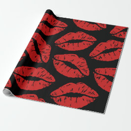 Papel De Regalo Cute Red Lipstick Kiss Kiss Kiss