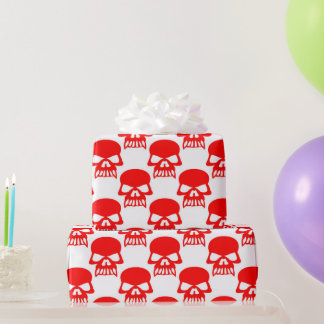 Papel De Regalo Cute Red Skulls Halloween Regalo