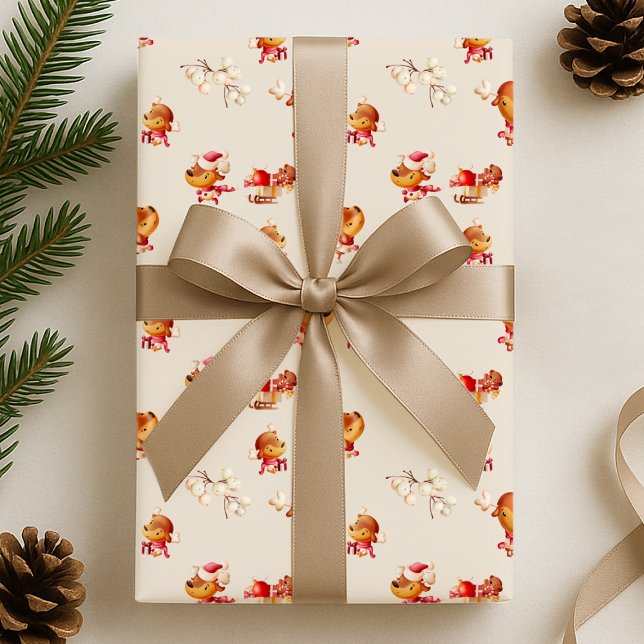 Papel De Regalo Cute Reindeer Holiday (Subido por el creador)