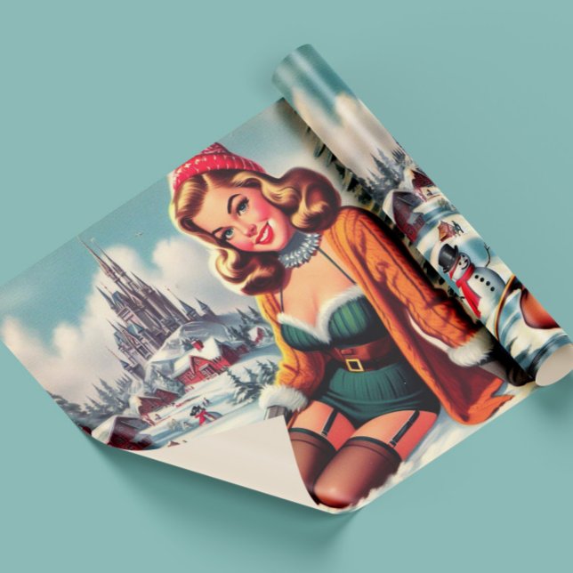 Papel De Regalo Cute Retro Invierno Pin-up (Subido por el creador)