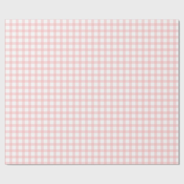 Papel De Regalo Cute Retro Pink Gingham Plaid pattern (Superficie plana)