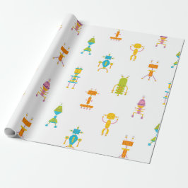 Papel De Regalo Cute Robots