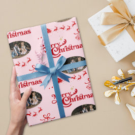 Papel De Regalo Cute rosa alegre regalos de fotos de personalizado