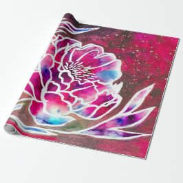 Papel De Regalo Cute rosa Dahlia Girly Bonito Floral acuarela