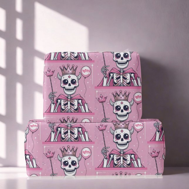 Papel De Regalo Cute rosa Skeleton Princesa Halloween (Subido por el creador)