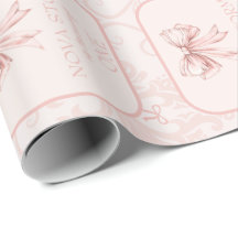 Cute rosado Bow Coquette Toile Personalizado Cumpl