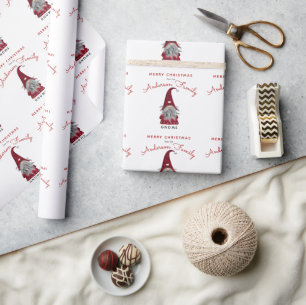Papel De Regalo Cute Rústico Merry Christmas Gnome Home Wrap