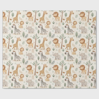 Papel De Regalo Cute Safari Animals