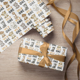 Papel De Regalo Cute Safari Animals Wild One