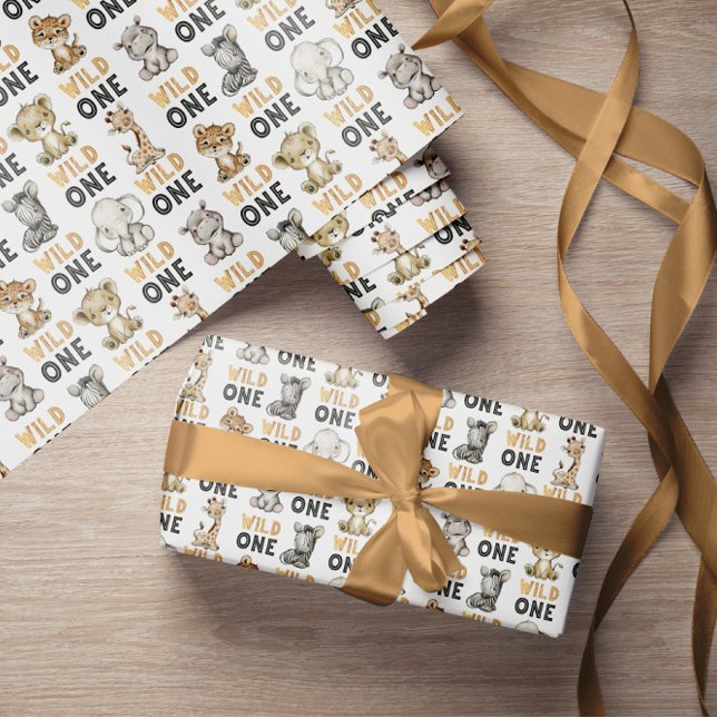 Papel De Regalo Cute Safari Animals Wild One  (Subido por el creador)