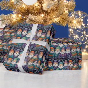 Papel De Regalo Cute Santa Gnomes