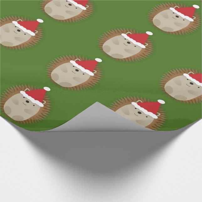 Papel De Regalo Cute Santa Hedgehog (Esquina)