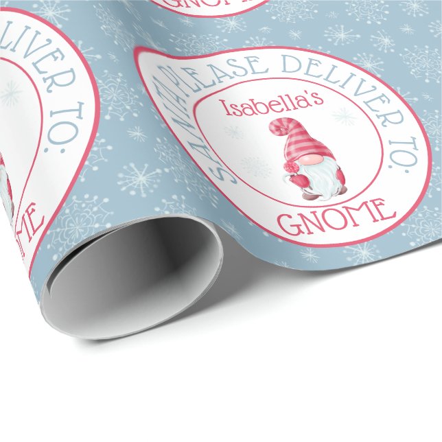 Papel De Regalo Cute Santa por favor entrega a tu Gnome (Esquina del rollo)